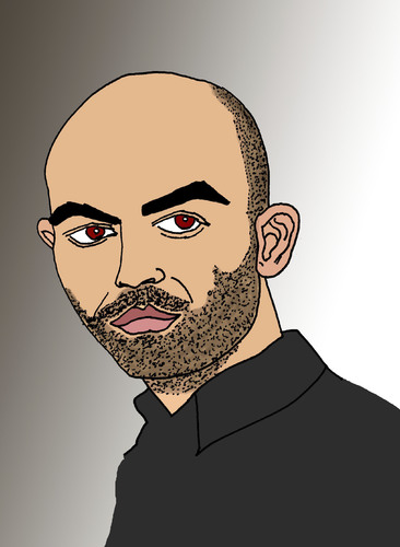 Cartoon: Roberto Saviano (medium) by Pascal Kirchmair tagged roberto,saviano,contro,la,mafia,mafiajäger,osservatorio,sulla,camorra,illegalita