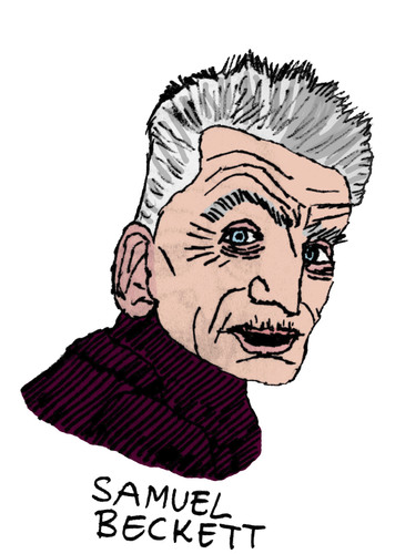 Cartoon: Samuel Beckett (medium) by Pascal Kirchmair tagged samuel,dublin,irisch,godot,attendant,en,auf,warten,beckett,literatur,nobelpreis,schriftsteller,writer,author,poet,autor,auteur,ecrivain,poete