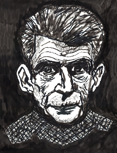 Cartoon: Samuel Beckett (medium) by Pascal Kirchmair tagged samuel,beckett,warten,auf,en,attendant,godot,dublin,irland,ireland,irlanda,irlande,literatur,literature,schriftsteller,author,autor,autore,auteur,writer,illustration,ink,drawing,tusche,tuschezeichnung,zeichnung,pascal,kirchmair,cartoon,caricature,karikatur,ilustracion,dibujo,desenho,disegno,ilustracao,illustrazione,illustratie,dessin,de,presse,du,jour,art,of,the,day,tekening,teckning,cartum,vineta,comica,vignetta,caricatura,portrait,porträt,portret,retrato,ritratto,arte,kunst,artwork,samuel,beckett,warten,auf,en,attendant,godot,dublin,irland,ireland,irlanda,irlande,literatur,literature,schriftsteller,author,autor,autore,auteur,writer,illustration,ink,drawing,tusche,tuschezeichnung,zeichnung,pascal,kirchmair,cartoon,caricature,karikatur,ilustracion,dibujo,desenho,disegno,ilustracao,illustrazione,illustratie,dessin,de,presse,du,jour,art,of,the,day,tekening,teckning,cartum,vineta,comica,vignetta,caricatura,portrait,porträt,portret,retrato,ritratto,arte,kunst,artwork