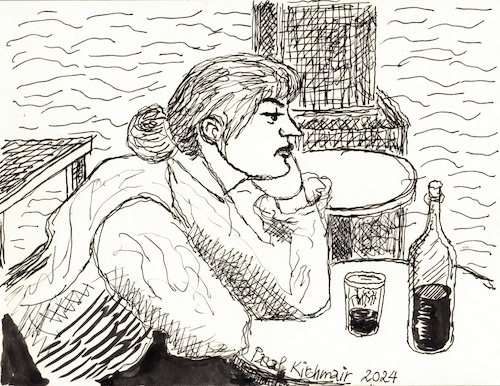 Cartoon: Suzanne Valadon (medium) by Pascal Kirchmair tagged suzanne,valadon,paris,variete,moulin,rouge,am,montmartre,impressionisme,impressionismus,henri,de,toulouse,lautrec,illustration,drawing,zeichnung,pascal,kirchmair,cartoon,caricature,karikatur,ilustracion,ink,dibujo,desenho,disegno,ilustracao,illustrazione,illustratie,dessin,presse,du,jour,art,of,the,day,tekening,teckning,cartum,vineta,comica,vignetta,caricatura,portrait,retrato,ritratto,portret,kunst,künstler,artist,artista,tusche,tuschezeichnung,encre,chine,tinta,china,inchiostro,di,parigi,personage,personnage,persönlichkeit,nachtleben,night,life,drinker,trinkerin,hangover,alkoholn,alcohol,wine,red,vin,vino,tinto,suzanne,valadon,paris,variete,moulin,rouge,am,montmartre,impressionisme,impressionismus,henri,de,toulouse,lautrec,illustration,drawing,zeichnung,pascal,kirchmair,cartoon,caricature,karikatur,ilustracion,ink,dibujo,desenho,disegno,ilustracao,illustrazione,illustratie,dessin,presse,du,jour,art,of,the,day,tekening,teckning,cartum,vineta,comica,vignetta,caricatura,portrait,retrato,ritratto,portret,kunst,künstler,artist,artista,tusche,tuschezeichnung,encre,chine,tinta,china,inchiostro,di,parigi,personage,personnage,persönlichkeit,nachtleben,night,life,drinker,trinkerin,hangover,alkoholn,alcohol,wine,red,vin,vino,tinto