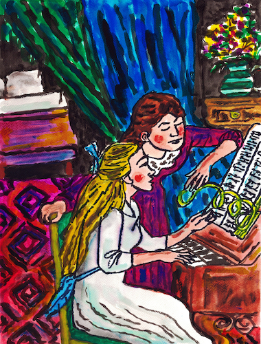 Cartoon: Two Young Girls at the Piano (medium) by Pascal Kirchmair tagged zwei,junge,mädchen,am,klavier,jeunes,filles,au,piano,two,young,girls,at,the,women,hair,suzanne,valadon,la,natte,pierre,auguste,renoir,artist,artiste,artista,kunst,künstler,illustration,sepia,ink,drawing,tusche,tuschezeichnung,zeichnung,pascal,kirchmair,cartoon,caricature,karikatur,ilustracion,dibujo,desenho,disegno,ilustracao,illustrazione,illustratie,dessin,de,presse,du,jour,art,of,day,tekening,teckning,cartum,vineta,comica,vignetta,caricatura,portrait,porträt,portret,retrato,ritratto,arte,sexy,sensuel,sensual,woman,artwork,encre,chine,inchiostro,nanquim,tinta,china,zwei,junge,mädchen,am,klavier,jeunes,filles,au,piano,two,young,girls,at,the,women,hair,suzanne,valadon,la,natte,pierre,auguste,renoir,artist,artiste,artista,kunst,künstler,illustration,sepia,ink,drawing,tusche,tuschezeichnung,zeichnung,pascal,kirchmair,cartoon,caricature,karikatur,ilustracion,dibujo,desenho,disegno,ilustracao,illustrazione,illustratie,dessin,de,presse,du,jour,art,of,day,tekening,teckning,cartum,vineta,comica,vignetta,caricatura,portrait,porträt,portret,retrato,ritratto,arte,sexy,sensuel,sensual,woman,artwork,encre,chine,inchiostro,nanquim,tinta,china