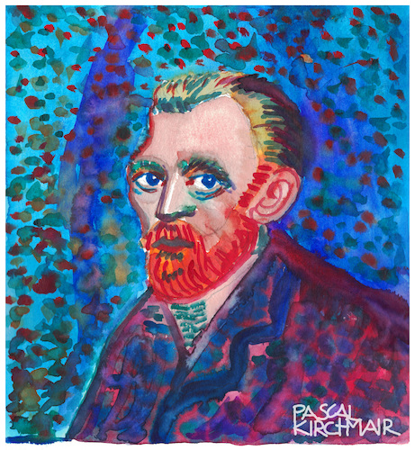 Cartoon: Vincent van Gogh (medium) by Pascal Kirchmair tagged pascal,kirchmair,vincent,van,gogh,cartoon,caricature,karikatur,watercolour,aquarell,vignetta,aquarelle,cuadro,quadro,bild,imagen,image,acquarello,acquerello,aquarela,acuarela,pascal,kirchmair,vincent,van,gogh,cartoon,caricature,karikatur,watercolour,aquarell,vignetta,aquarelle,cuadro,quadro,bild,imagen,image,acquarello,acquerello,aquarela,acuarela