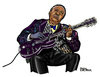 Cartoon: B. B. King (small) by Pascal Kirchmair tagged king beale street blues boy guitarist caricature cartoon karikatur portrait