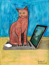 Cat on laptop
