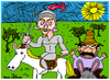 Cartoon: Don Quijote (small) by Pascal Kirchmair tagged don,quijote,quichotte,quixote,la,mancha,miguel,de,cervantes,sancho,panza,ritter,von,der,traurigen,gestalt,spanien,espana,espagne,spagna,roman,karikatur,cartoon,spain