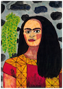Cartoon: Frida Kahlo (small) by Pascal Kirchmair tagged mexico,porträt,arte,gouache,aztekin,aztec,coyoacan,frida,kahlo,illustration,drawing,zeichnung,pascal,kirchmair,political,cartoon,caricature,karikatur,ilustracion,dibujo,desenho,ink,disegno,ilustracao,illustrazione,illustratie,dessin,de,presse,du,jour,art,of,the,day,tekening,teckning,cartum,vineta,comica,vignetta,caricatura,portrait,retrato,ritratto,portret,kunst,künstler,artist,artista,mexiko,painting,peinture,dipinto,pittura,pintura,cuadro,quadro,azteken,aztecs,malerei