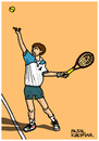 Cartoon: Goran Ivanisevic (small) by Pascal Kirchmair tagged goran,ivanisevic,tennis,player,cartoon,caricature,karikatur,vignetta,croatia,kroatien,split