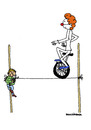 Cartoon: Monocycle - Einrad (small) by Pascal Kirchmair tagged zirkus circus clown lausbubenstreich einrad schere böse cartoon humor humour unicycle monocycle schwarzer