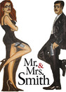 Cartoon: Mr and Mrs Smith (small) by Pascal Kirchmair tagged brangelina,mr,and,mrs,smith,brad,pitt,angelina,jolie,film,movie,cinema,kino
