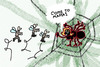 Cartoon: Vorsicht Falle (small) by Pascal Kirchmair tagged spinne araignee spider spinnennetz fliegen mouches fangen locken verlockung verlockend falle vorsicht cobweg spiderweb toile