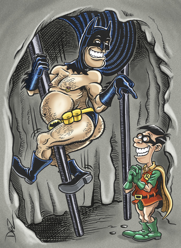 Cartoon: batman y robin (medium) by pali diaz tagged superhero,batman