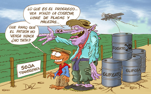 Cartoon: soya (medium) by pali diaz tagged soja,soya,glifosato,contamination