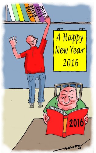 Cartoon: A Happy new Year 2016 to all (medium) by kar2nist tagged greetings,2016,new,year