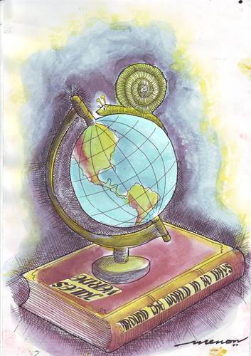 Cartoon: Around The World in 80 Days (medium) by kar2nist tagged snail,world,the,around,verne,jules