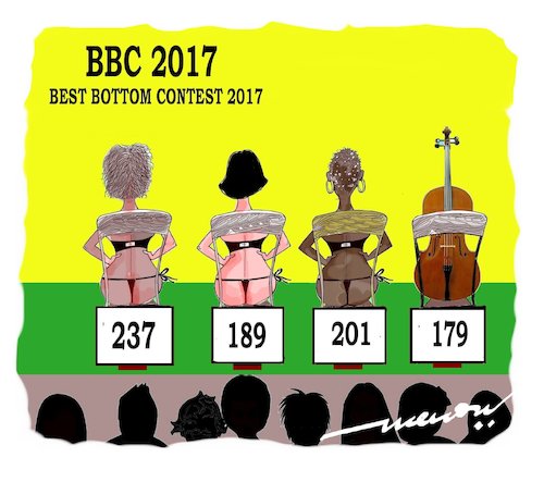Cartoon: Best Bottom Contest (medium) by kar2nist tagged contest,bottom,cello,girs,bottoms