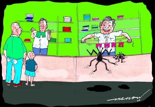 Cartoon: Buying for the Juniour (medium) by kar2nist tagged buy,shopping,juniour,spiders