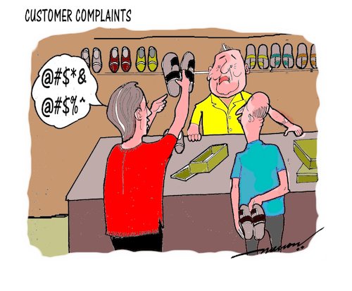 Cartoon: customer complaints (medium) by kar2nist tagged customere,complaints,shoe,packing