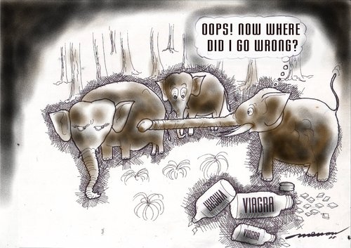 Cartoon: Elephantine Passions... (medium) by kar2nist tagged lovelorn,elephant