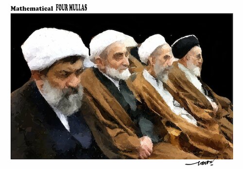 Cartoon: FOURMULLAHS (medium) by kar2nist tagged mullahs,four,formulas,mathematical