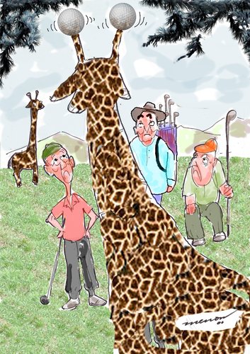 Cartoon: Golf in Africa (medium) by kar2nist tagged golf,giraffe,africa
