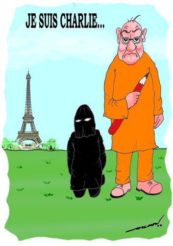 Cartoon: Je suis charlie (medium) by kar2nist tagged charlie,magazine,cartoonists,murder,freedom