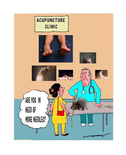 Cartoon: needle seller (medium) by kar2nist tagged acupuncture,pprocupine