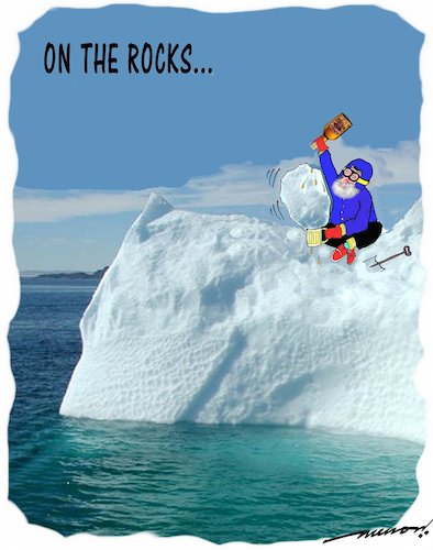 Cartoon: On the Rocks (medium) by kar2nist tagged new,year,drinking,ice,glacier