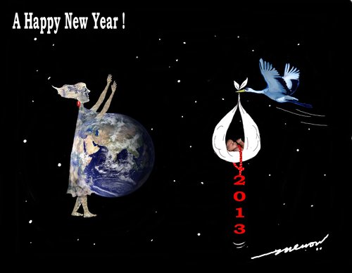 Cartoon: one more delivery (medium) by kar2nist tagged new,year,2013,greetings,delivery