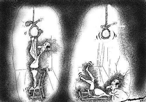 Cartoon: Slip Between Cup and Lip (medium) by kar2nist tagged suicide,neck,broken,hanging,death