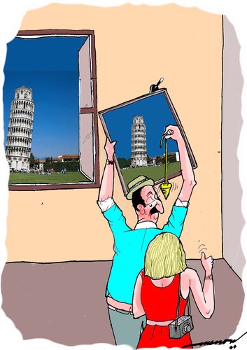 Cartoon: The Italian Job (medium) by kar2nist tagged italian,pisa