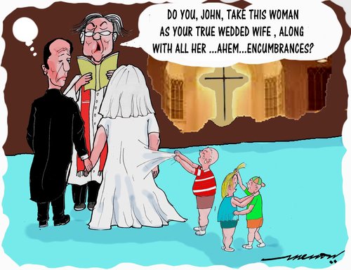 Cartoon: The vow (medium) by kar2nist tagged marriage,children,vow,church,wedding