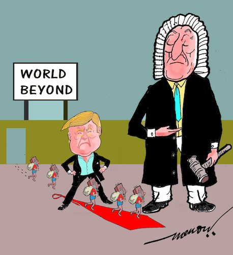 Cartoon: Trumps waterloo (medium) by kar2nist tagged trump,entry,ban,us,court