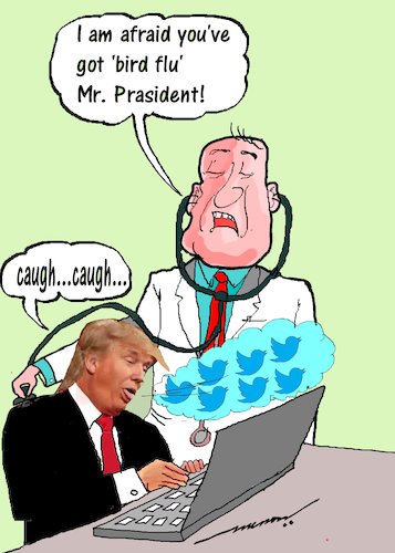 Cartoon: twitterophobia (medium) by kar2nist tagged trump,twitter