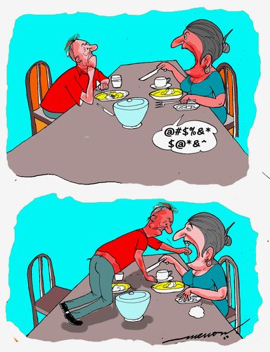 Cartoon: War and Peace (medium) by kar2nist tagged war,peace,tolstoy,dining,table,breakfast