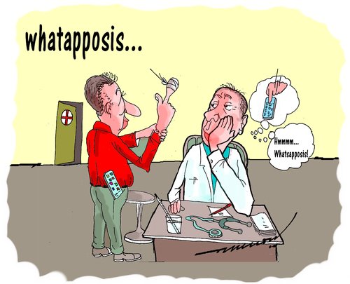 Cartoon: whatsapposis (medium) by kar2nist tagged smart,phone,texting,overuse