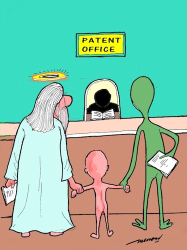 Cartoon: who created us...god or aliens (medium) by kar2nist tagged creation,god,aliens