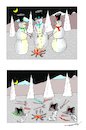 Cartoon: a melting story (small) by kar2nist tagged snowman,melting,warming,ice,fire