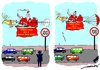 Cartoon: Beating the rap (small) by kar2nist tagged xmas,santa,speed,control,parachute,police,speedlimit