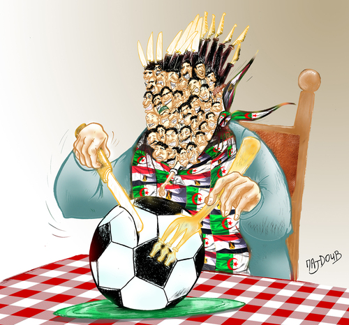 Cartoon: Algerie - Egypte (medium) by Majdoub Abdelwaheb tagged foot