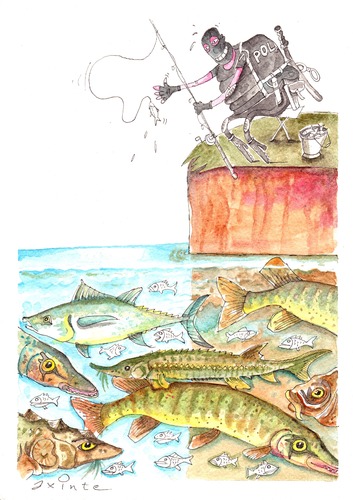 Cartoon: summer fishing (medium) by axinte tagged axinte