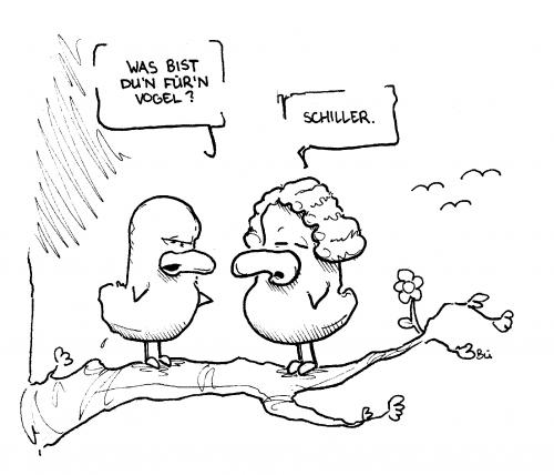 Cartoon: Vollvögel (medium) by Bülow tagged bird,birds,vogel,vögel,tree,baum,wood,schiller,locken,