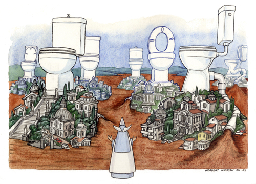 Cartoon: The seven hills (medium) by Niessen tagged palace,palast,italien,italia,italy,rome,rom,macht,power