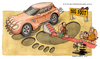 Cartoon: Big foot (small) by Niessen tagged footprint car petrol primitive family foot impronta auto petrolio primitivo famiglia piede