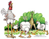 Cartoon: Chicken (small) by Niessen tagged gallo,gallina,canto,pollaio,cock,hen,singing,henhouse,hahn,henne,gesang,hühnerstall