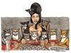 Cartoon: gattara (small) by Niessen tagged cats,mouse,katzen,mäuse,essen,dinner