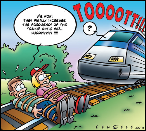 Cartoon: Train frequence (medium) by Carayboo tagged train,frequence,station,law,rail,demand,speed,ticket,route,trip,shuttle,journey