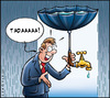 Cartoon: Economy - water (small) by Carayboo tagged water eau tab rain umbrella pollution economy nature evironement faucet man world planet storm recuperation