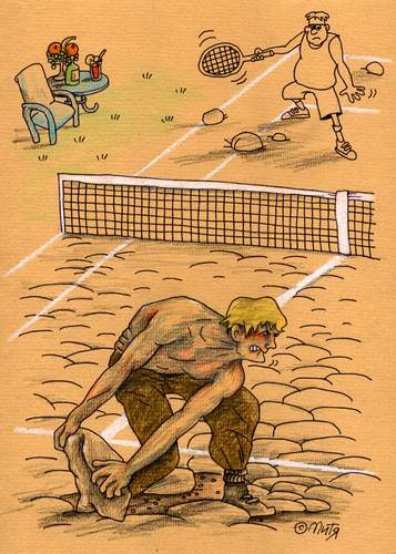 Cartoon: tennis (medium) by mitya_kononov tagged humour