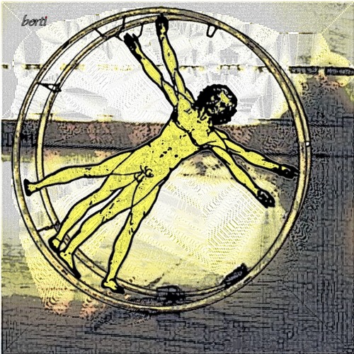 Cartoon: da Vinci war ein Rhönradfahrer (medium) by berti tagged da,vinci,körper,rhönrad,gymwheel