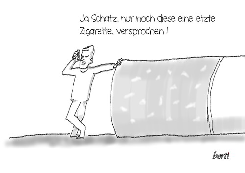 Cartoon: Der letzte Zug (medium) by berti tagged last,cigarette,zigarette,one